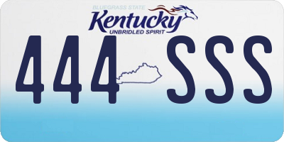 KY license plate 444SSS