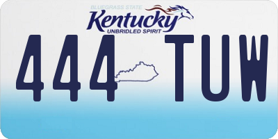 KY license plate 444TUW