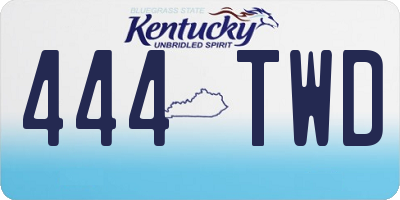 KY license plate 444TWD