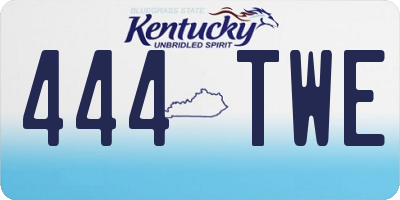 KY license plate 444TWE