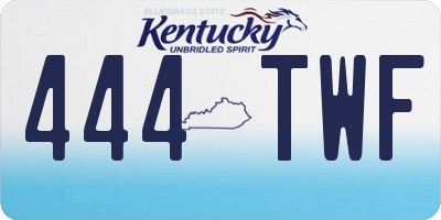 KY license plate 444TWF