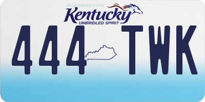 KY license plate 444TWK