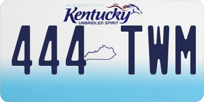KY license plate 444TWM