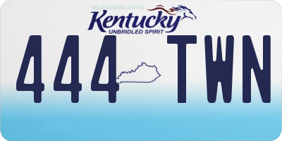 KY license plate 444TWN