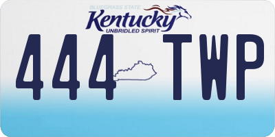 KY license plate 444TWP