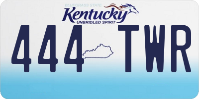 KY license plate 444TWR