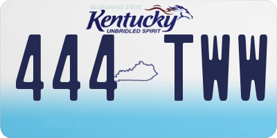 KY license plate 444TWW