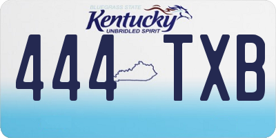KY license plate 444TXB
