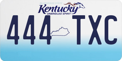 KY license plate 444TXC