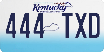 KY license plate 444TXD