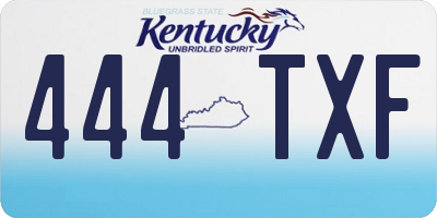 KY license plate 444TXF