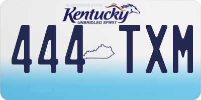 KY license plate 444TXM