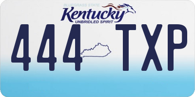 KY license plate 444TXP
