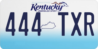 KY license plate 444TXR