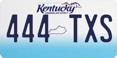 KY license plate 444TXS