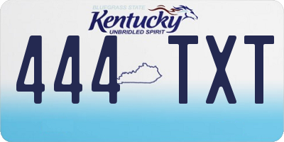 KY license plate 444TXT
