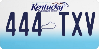 KY license plate 444TXV