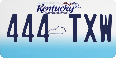 KY license plate 444TXW