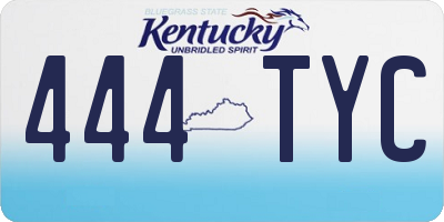 KY license plate 444TYC
