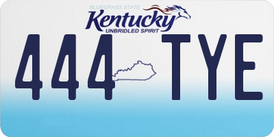 KY license plate 444TYE