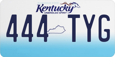 KY license plate 444TYG