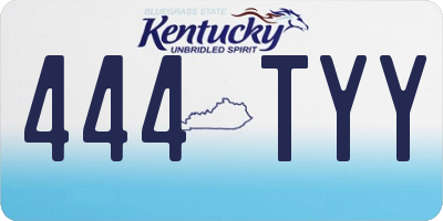 KY license plate 444TYY