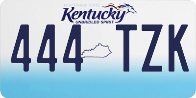 KY license plate 444TZK