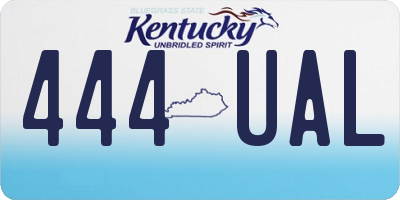KY license plate 444UAL