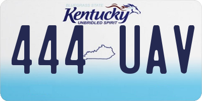 KY license plate 444UAV