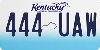 KY license plate 444UAW
