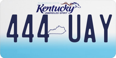 KY license plate 444UAY
