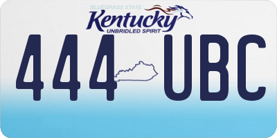 KY license plate 444UBC