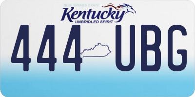KY license plate 444UBG