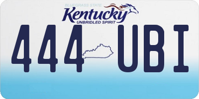 KY license plate 444UBI