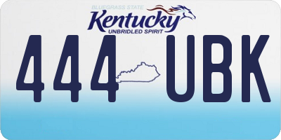 KY license plate 444UBK