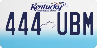 KY license plate 444UBM
