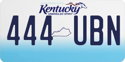 KY license plate 444UBN