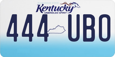 KY license plate 444UBO