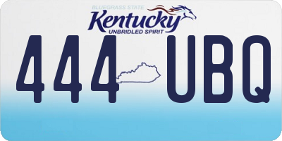 KY license plate 444UBQ