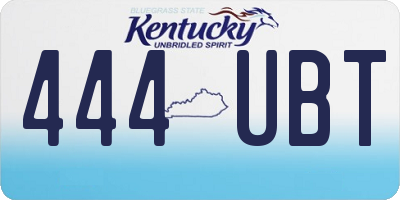 KY license plate 444UBT