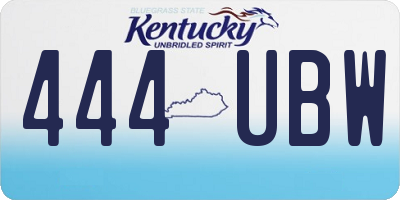 KY license plate 444UBW