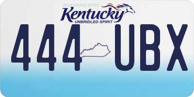 KY license plate 444UBX