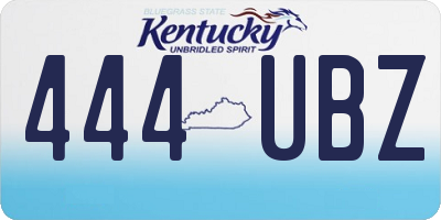 KY license plate 444UBZ