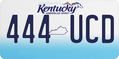 KY license plate 444UCD