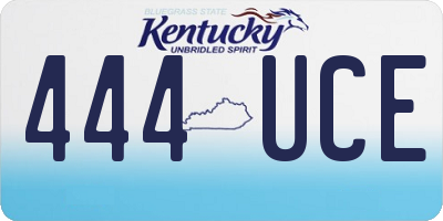 KY license plate 444UCE