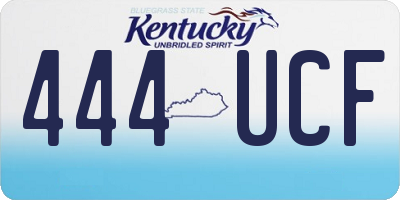 KY license plate 444UCF