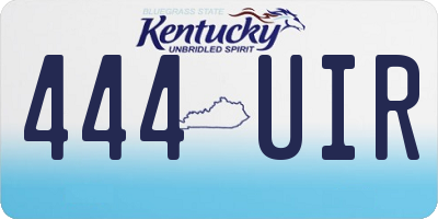 KY license plate 444UIR