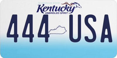 KY license plate 444USA