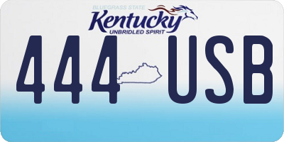 KY license plate 444USB