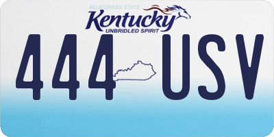 KY license plate 444USV